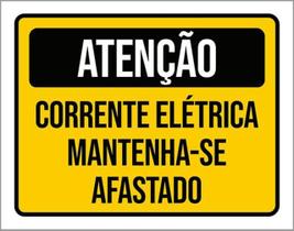 Kit 10 Placas De Atenção Corrente Elétrica 36X46