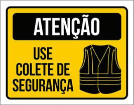 Kit 10 Placas De Atenção Use Colete De Segurança 36X46