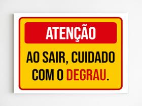 kit 10 placas de aviso atenção ao sair cuidado com o degrau