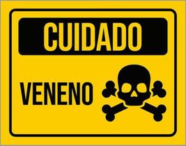 Kit 10 Placas De Aviso Cuidado Veneno 36X46