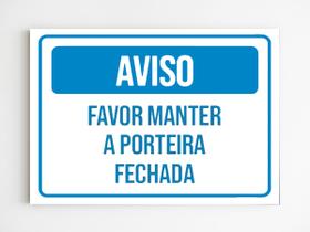 kit 10 Placas de aviso favor manter a porta fechada mdf a4