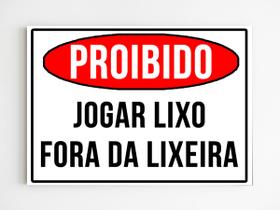 kit 10 placas de aviso proibido jogar lixo fora da lixeira