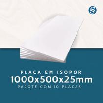 Kit 10 Placas de Isopor EPS MR 1000x500x25mm EPSPack para Embalagens Leves e Isolamento Térmico Kit 10 Placas de Isopor EPS MR 1000x500x25mm EPSPack para Embalagens Leves e Isolamento Térmico