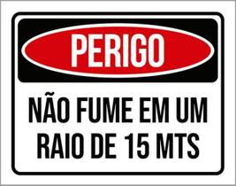 Kit 10 Placas De Perigo Não Fume 15 Metros 36X46 Kit 10 Placas De Perigo Não Fume 15 Metros 36X46