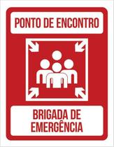 Kit 10 Placas De Ponto Encontro Brigada 36X46