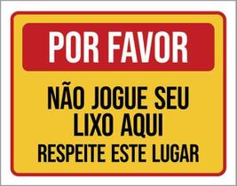 Kit 10 Placas De Por Favor Não Jogue Lixo 36X46