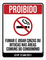 Kit 10 Placas De Proibido Fumar No Condomínio 36X46