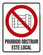 Kit 10 Placas De Proibido Obstruir Este Local 36X46