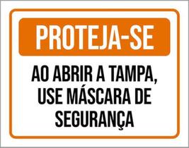 Kit 10 Placas De Proteja-Se Ao Abrir Tampa 36X46