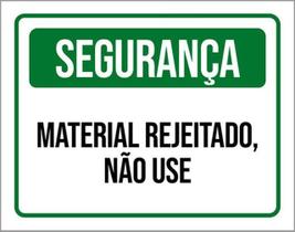 Kit 10 Placas De Segurança Material Rejeitado 36X46