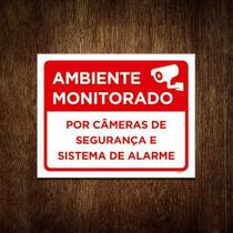 Kit 10 Placas De Sinalização - Ambiente Monitorado