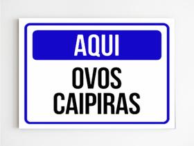 Kit 10 placas de sinalização aqui vende ovos caipiras mdf