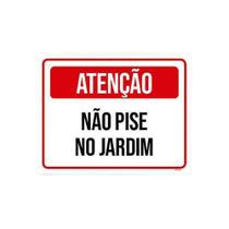 Kit 10 Placas De Sinalização - Atenção Não Pise No Jardim