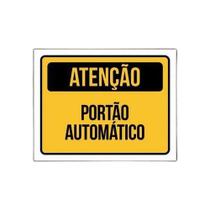Kit 10 Placas De Sinalização - Atenção Portão Automático