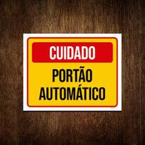 Kit 10 Placas De Sinalização - Cuidado Portão Automático