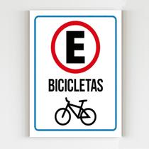 Kit 10 Placas de sinalização estacionamento de bicicletas