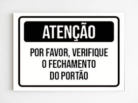 kit 10 placas de sinalização verifique portão esta fechado