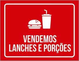 Kit 10 Placas De Vendemos Lanches E Porções