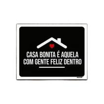 Kit 10 Placas Decorativa Casa Bonita Aqui Gente Feliz Dentro