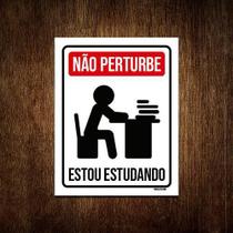Kit 10 Placas Decorativa - Não Perturbe Estou Estudando