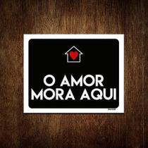 Kit 10 Placas Decorativa - O Amor Mora Aqui