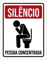 Kit 10 Placas Decorativa Silêncio Pessoa Concentrada 36X46