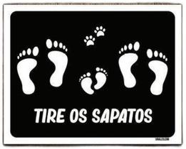 Kit 10 Placas Decorativa - Tire Os Sapatos Pegadas