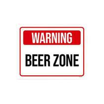 Kit 10 Placas Decorativa - Warning Beer Zone