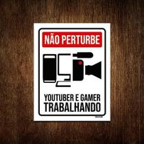 Kit 10 Placas Decorativa Youtuber Gamer Trabalhando Pc