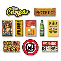 Kit 10 Placas Decorativas Bebidas Cervejas Churrasco Frases