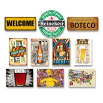 Kit 10 Placas Decorativas Bebidas Cervejas Churrasco Frases