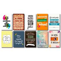 Kit 10 Placas Decorativas Frases Mdf