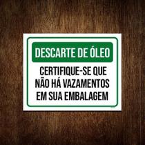 Kit 10 Placas Descarte De Óleo Vamento Embalagem