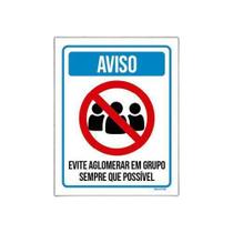 Kit 10 Placas Distanciamento Social Aviso Evite Aglomerar Kit 10 Placas Distanciamento Social Aviso Evite Aglomerar