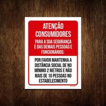 Kit 10 Placas Distanciamento Social Consumidores