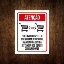 Kit 10 Placas Distanciamento Social Supermercado