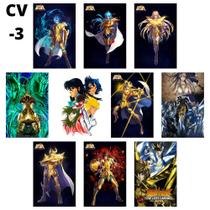 Kit 10 Placas Do Anime Cavaleiro Zodiaco 13x20 - Leão Placas Decorativas