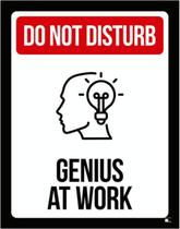 Kit 10 Placas Do Not Disturb Genius At Work 36X46