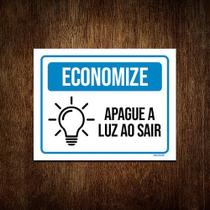 Kit 10 Placas Economize Apague A Luz Ao Sair