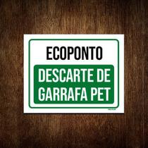 Kit 10 Placas Ecoponto Descarte De Garrafas Pet - Sinalizo