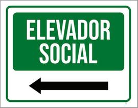 Kit 10 Placas Elevador Social Seta Esquerda