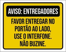 Kit 10 Placas Entregadores Entregar Portão Lado Interfone