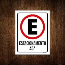 Kit 10 Placas Estacionamento 45 Graus