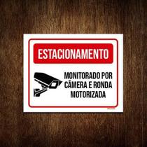 Kit 10 Placas Estacionamento Monitorado Câmera Ronda