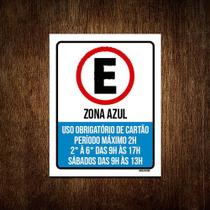 Kit 10 Placas Estacionamento Zona Azul Obrigatório Cartão