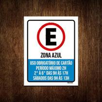 Kit 10 Placas Estacionamento Zona ul Obrigatório Cartão