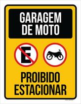 Kit 10 Placas Garagem De Moto Proibido Estacionar 36X46