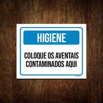 Kit 10 Placas Higiene Coloque Aventais Contaminados Aqui