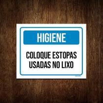 Kit 10 Placas Higiene Coloque Estopas Usadas No Lixo