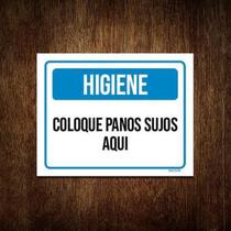 Kit 10 Placas Higiene Coloque Panos Sujos Aqui